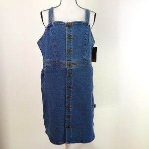 LEE Jumper Overall Dress Size XL Blue Denim Cotton Blend